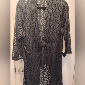 Black Lace Kimono Cardigan